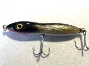 Vintage Luhr Jensen Lure "Wood Walker". 3-1/2", 3/8 Oz., Gold Foil/Black/White  - Picture 1 of 10