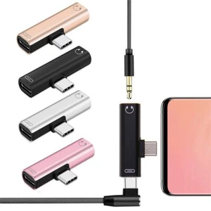 Type-C To 3.5mm Adapter Headphone Jack For Samsung S10 S9 Huawei Mate20 - Photo 1 sur 16
