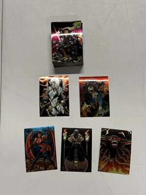 LADY DEATH II CHROMIUM SERIES 2 (KROME 1995) COMPLETE PARALLEL STICKER CARD SET - Image 1 of 4