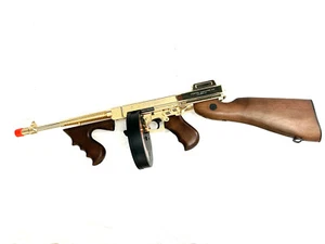 KA "LIMITED EDITION" 1928 THOMPSON TYPEWRITER FULL METAL AIRSOFT TOMMY GUN, GOLD - Picture 1 of 9
