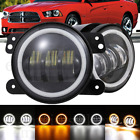 4" Round Led Fog Lights Driving Bumper Lamp Angel Eye For Dodge Charger 2011-14