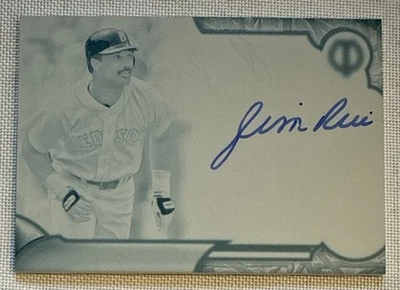 Jim RICE🔥2016 Topps Tribute placa de impressão ciano no cartão AUTO #TA-JR1 1/1 HOF📈 - Imagem 1 de 2