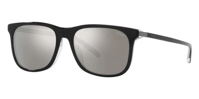 Polo Ralph Lauren Man Sunglasses PH4186U 55mm Black On Crystal- Mirror Lens- NEW - Image 1 of 4