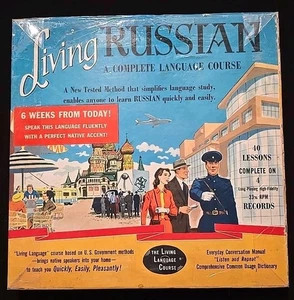 Living Russian A Complete Language Course 4-Vinyl 10" LPs w/ Manuals, 1958, NM - Picture 1 of 10