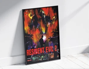 Resident Evil 2 Art PlayStation PS1 Promotional Advert Framed Poster 90s Retro - Picture 1 of 1