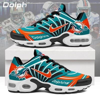 Zapatos Dolphins NFL Azul Rayas Naranja Diseño TN Foto 1 de 3