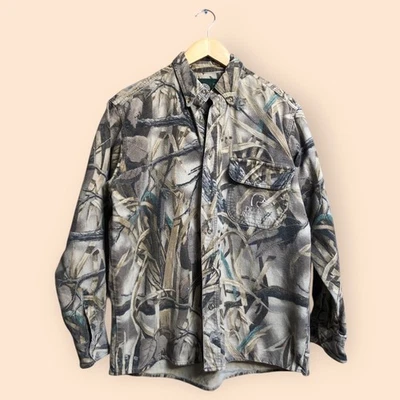 Vintage 90s Ducks Unlimited Official Camo Clothing Collared Shirt Hunting MENS M - Image 1 of 4