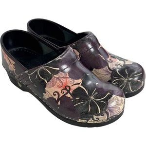 Koi By Sanita Patent Leather Floral Slip On Clogs Multi Women's Size 38 US 7.5 - Picture 1 of 17