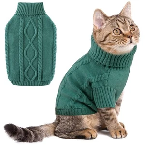 Winter Cat Clothes Fleece Dog Sweater, Turtleneck Puppy Clothes for Small Dog... - Picture 1 of 7