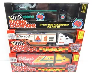 Racing Champions Team Transporters Trucks 3 Different 1/64 Citgo Kellogg's Ames - Picture 1 of 7