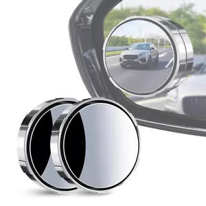 2PCS Round Stick On Rear-view Blind Spot Convex Wide Angle Mirrors Car HD Glass - Picture 1 of 12