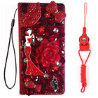 For Motorola Moto G84 5G Case Bling Wallet Leather Stand Phone Cover W Lanyards