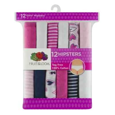 FRUIT OF THE LOOM 24 PK GIRLS HIPSTERS 100%COTTON - Image 1 of 4