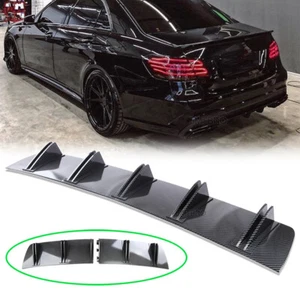 Rear Lip Bumper Diffuser Shark 10 Fins Spoiler Carbon For Mercedes Benz W212 E63 - Imagen 1 de 13