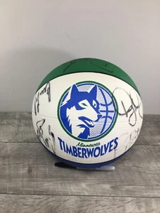 Minnesota Timberwolves 1993-94 NBA Autographed Basketball Rider Laettner Vintage - Picture 1 of 17