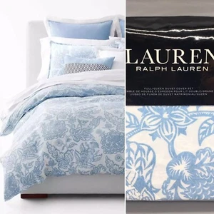Ralph Lauren Joanna Blue Floral Full Queen Duvet Cover Pillow Shams Bedding Set - Picture 1 of 9