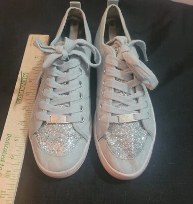Zapato Tenis G By Guess Mujer Azul Plata Brillo Lo Top Talla 7 Foto 1 de 4