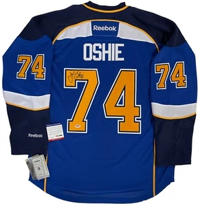 MAGLIA TJ OSHIE FIRMATA ST. LOUIS BLUES REEBOK PSA/DNA COA XL - Foto 1 di 7