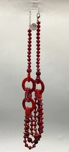 Luci And B Collections Red Beaded 13” Necklace Adjustable New With Tags. - Picture 1 of 5