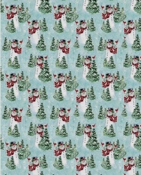 Tela SUSAN WINGET - MUÑECO DE NIEVE CON CARDENAL - por yarda Foto 1 de 1