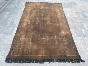 Antique Handmade Moroccan Silk Kilim Traditional Flatweave Bedroom Rug 252x155cm - Picture 1 of 15