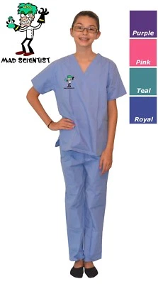 Exfoliantes para niños con diseño de bordado Mad Scientist rosa azul púrpura verde Foto 1 de 4