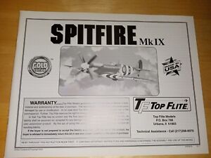 Hobbico Top Flite Spitfire MkIX 60 Scale Manual Instruction Book SPF6P03 New