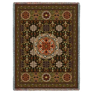 72x54 GOTHIC MEDALLION Geometric Medieval Tapestry Afghan Throw Blanket  - Picture 1 of 1