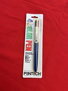Vintage Pentech 4 Color Retractable Ink Pen 80’s New Sealed Package NOS - Picture 1 of 8