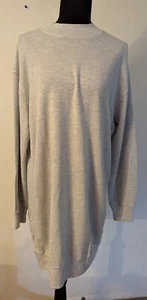 New Monrow sz M Mock Neck Seamed Sweatshirt Dress powder blue 4524 - Picture 1 of 4