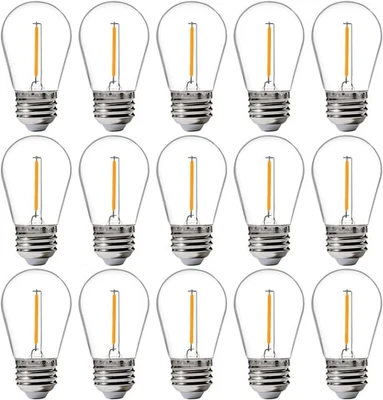 Jaspertronics™ 15-Pack Outdoor S14 LED Bulbs, 2200K Warm White, E26 Base, - Image 1 of 4