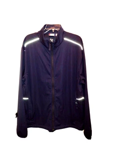Clique windbreaker Navy Blue with gray piping Full zip jacket XL (i2 logo) - Picture 1 of 7