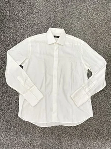 Canali Men’s White Long Sleeve Dress Shirt 17.5” 44 Marcella Woven Fabric - Picture 1 of 9