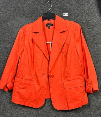 Chaqueta Blazer Talbots Mujer Talla 16W Naranja 1 Botón Carrera Informal Trabajo   Foto 1 de 4