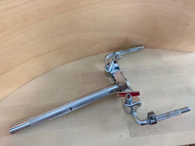 HOSHINO K KOUGYOU 70s 80s Vtg Double Rack Tom Mount Holder Post L-Arm Drum Part - Image 1 of 4