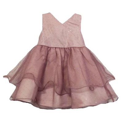 Nuevo con etiquetas Vestido Organza 2T Ediciones Raras Niñas Volantes Rosa Sin Mangas Tachonado Foto 1 de 4