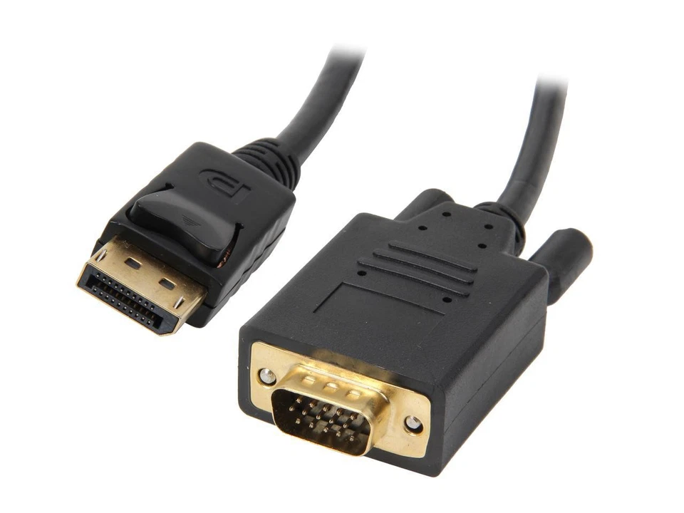 Nippon Labs DP-VGA-3 3 ft. Black DisplayPort to VGA DisplayPort to VGA 28 AWG Ca - Image 1 of 3