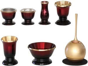 Buddhist altar fittings 6 pieces + buddhist 2.5 sun + cherin gold - Picture 1 of 7