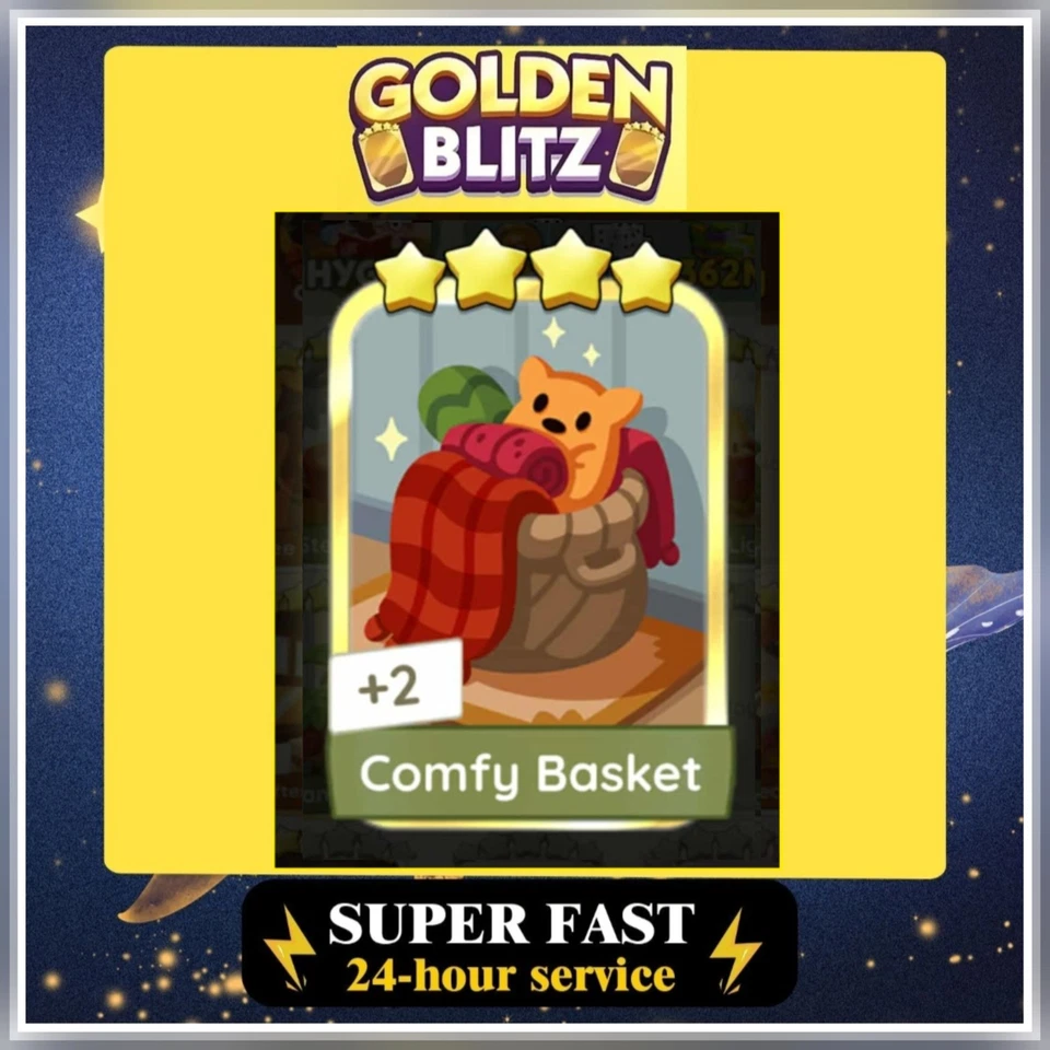 1 x Comfy Basket ( ⭐️⭐️⭐️⭐️) Set- 19 - Golden Blitz StickerMono_poly_Go - Image 1 of 1