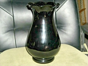 vintage Amethyst glass vase 10X6" Large wide flower display vase purple when lit - Picture 1 of 5