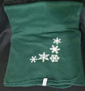 Coperta 38x60 verde bianco fiocchi di neve poliestere pile Natale vacanza lancio - Foto 1 di 2