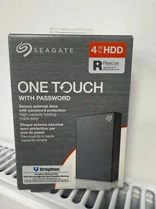 Seagate One Touch with Password Portable Hard Drive  4TB Grey New Boxed HDD - Picture 1 of 4