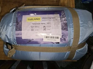 NEW FARLAND Sleeping Bag 20℉ for Adults  Compression Sack Portable, Blue, Large - Picture 1 of 4