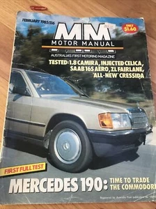 MOTOR MANUAL magazine FEB 1985 CAMIRA CELICA SAAB AERO ZL FAIRLANE CRESSIDA 190 - Picture 1 of 4