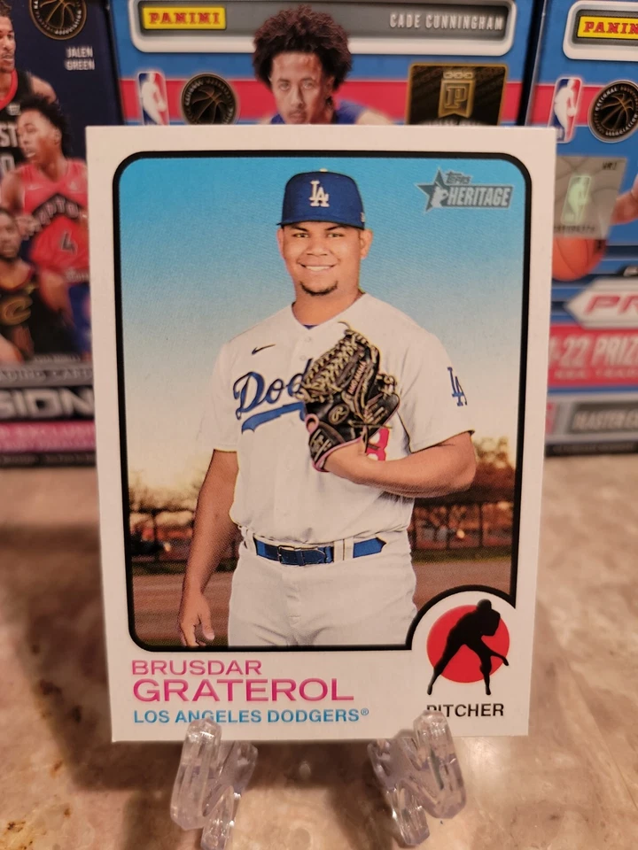 2022 Topps Heritage Baseball #480 Brusdar Graterol Dodgers SP Short Print RARE - Image 1 of 2