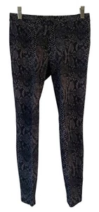 JOIE Black + Gray Snakeskin Print Keena Mid-Rise Skinny Knit Leggings Size XS - Picture 1 of 6