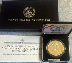1992 White House 200th Anniversary Coin Proof Silver Dollar w/ OGP & COA - Picture 1 of 5