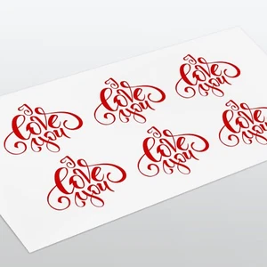 6x Calcomanías de vinilo I Love You Día de San Valentín copa de vino taza regalo fiesta hágalo usted mismo - Imagen 1 de 2
