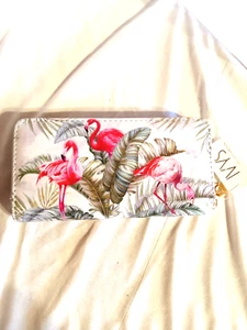 NEW PURSE WITH FLAMINGO,Design Leather Ladies Synthetic White Purse,FREE POSTAGE - Picture 1 of 7