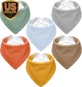 Muslin Baby Bibs,Soft Triangular Baby Bandana Drool Bibs for Baby Boy Girl,So... - Picture 1 of 1